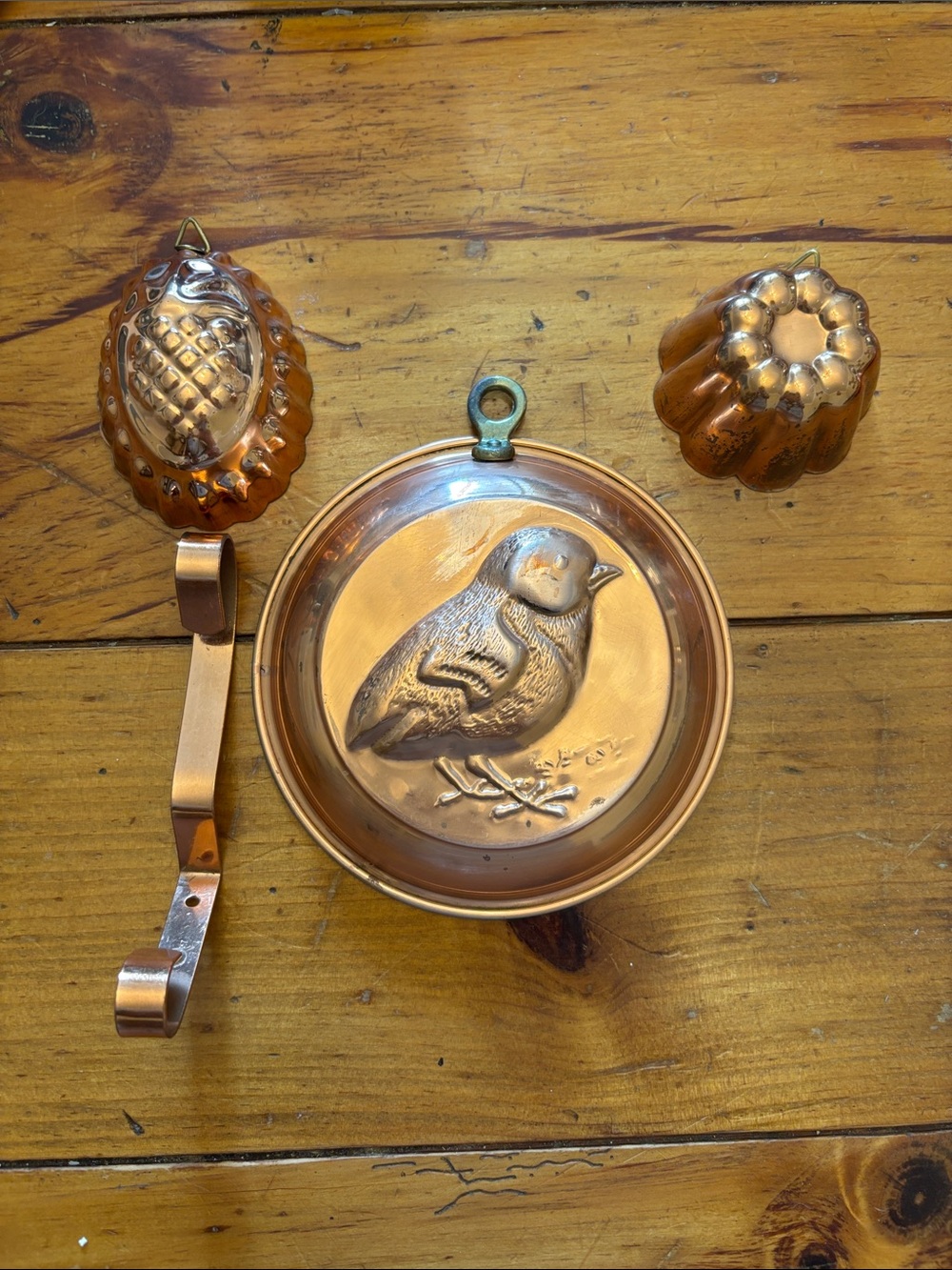 Copper Bird Wall Plaque and Vintage Copper Accents - Copper
